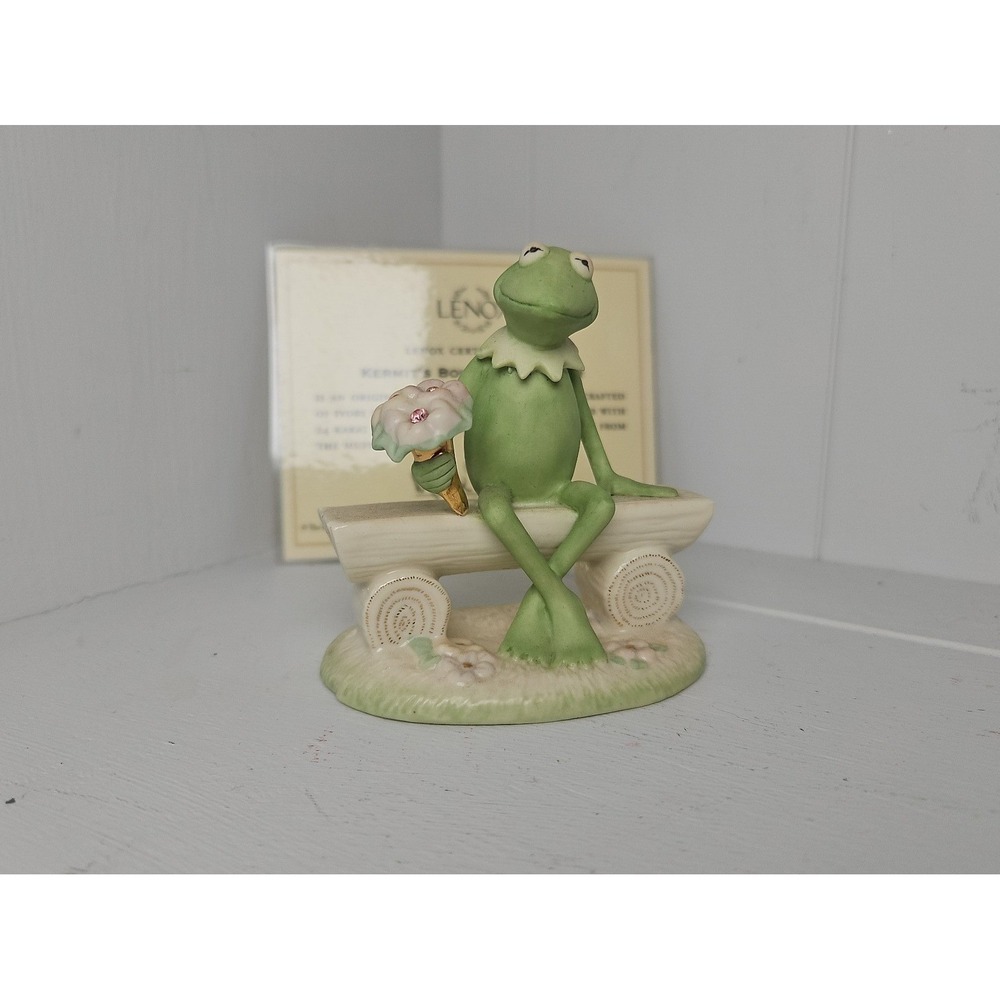 Lenox Kermit's Bouquet of Cheer Figurine Classic Edition Muppets 24K Gold VTG